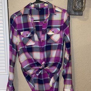 American Eagle Outfitters Plaid Button Down Shirt Size XS